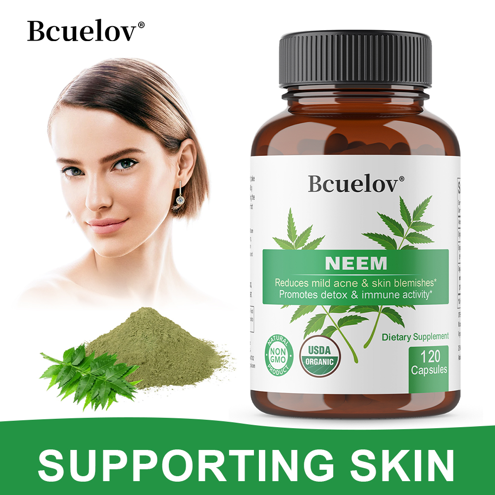 Herbal Wellness For You - Cápsulas Orgânicas de Folha de Neem,