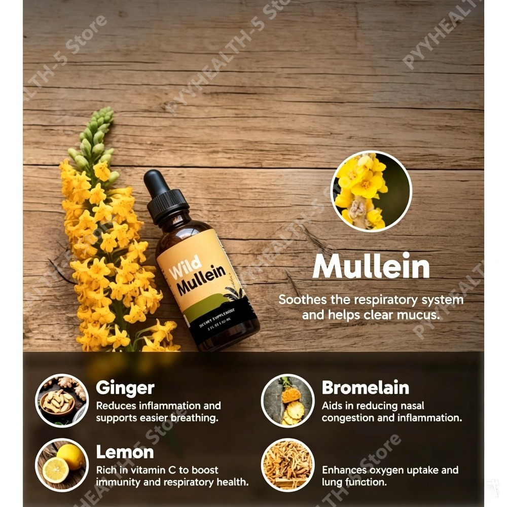 Gotas de Folha de Mullein com  - Herbal Wellness For You avaliação e preço