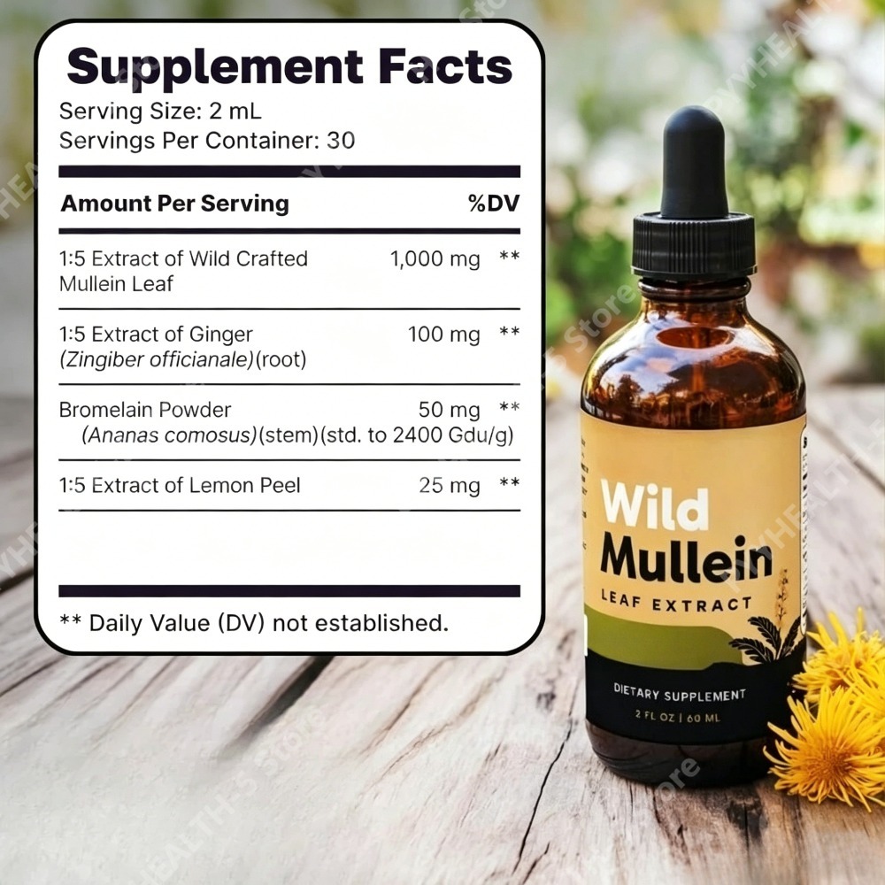 Gotas de Folha de Mullein com  - Herbal Wellness For You avaliação e preço