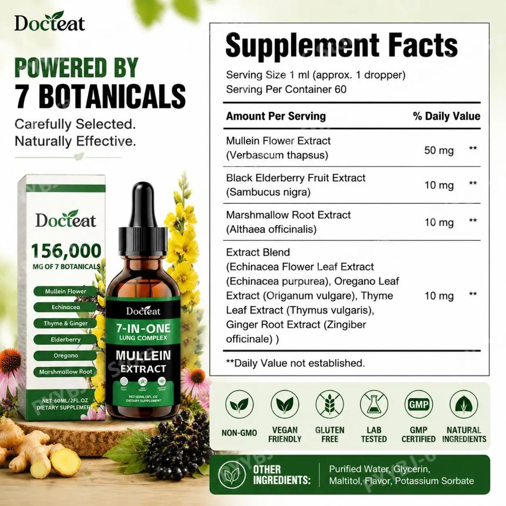 Docteat Extrato de Mullein 7 e - Herbal Wellness For You avaliação e preço
